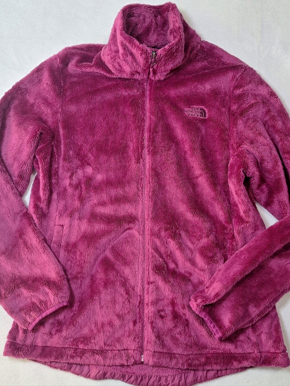 North Face Jacket Womens Large Pink Osito Full Zip Fleece Mock Neck Size L